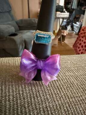 Bomb Party Through The Looking Glass Lab Created Light Blue Quartz Ring